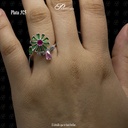 ANILLO GIRATORIO FLOR MEDIA VUELTA CON ABEJA MULTICOLOR