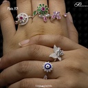 ANILLO GIRATORIO FLOR MEDIA VUELTA CON ABEJA MULTICOLOR