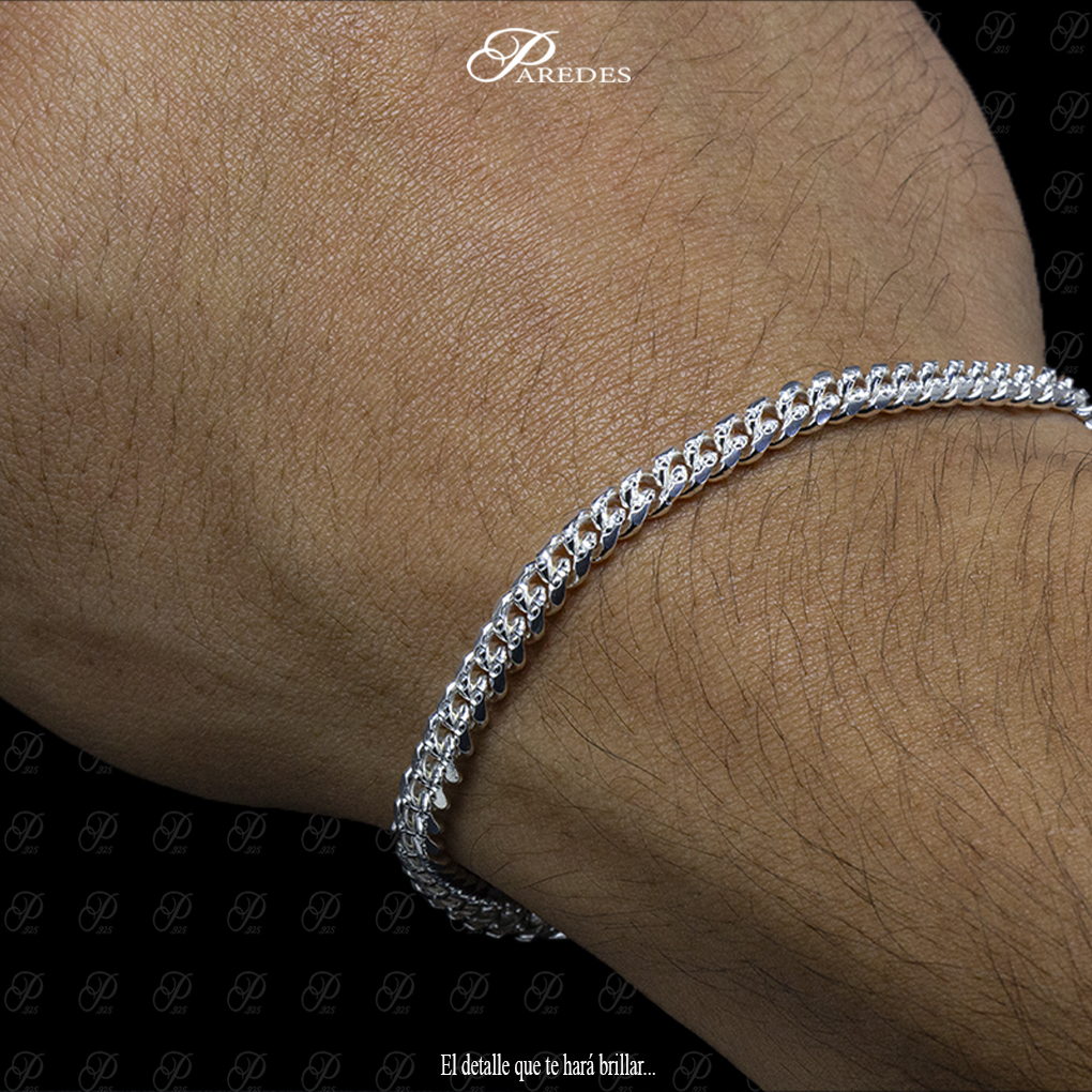 ITALIANO PULSERA CUBANA DIAMANTADA