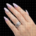 ANILLO ALIANZA BISELADA R-2 Y FLOR ROSETA BLANCO
