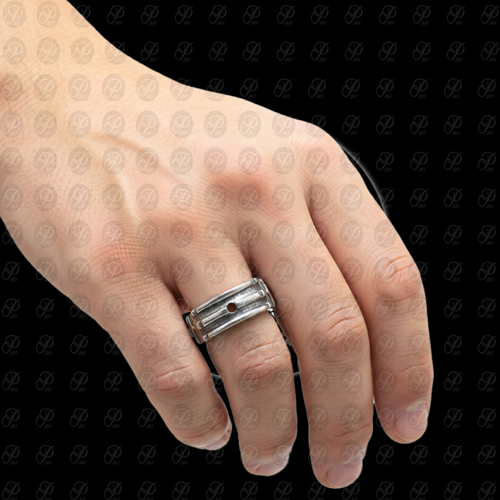 ANILLO ARGOLLA ESOTERICO ATLANTE PLATEADO