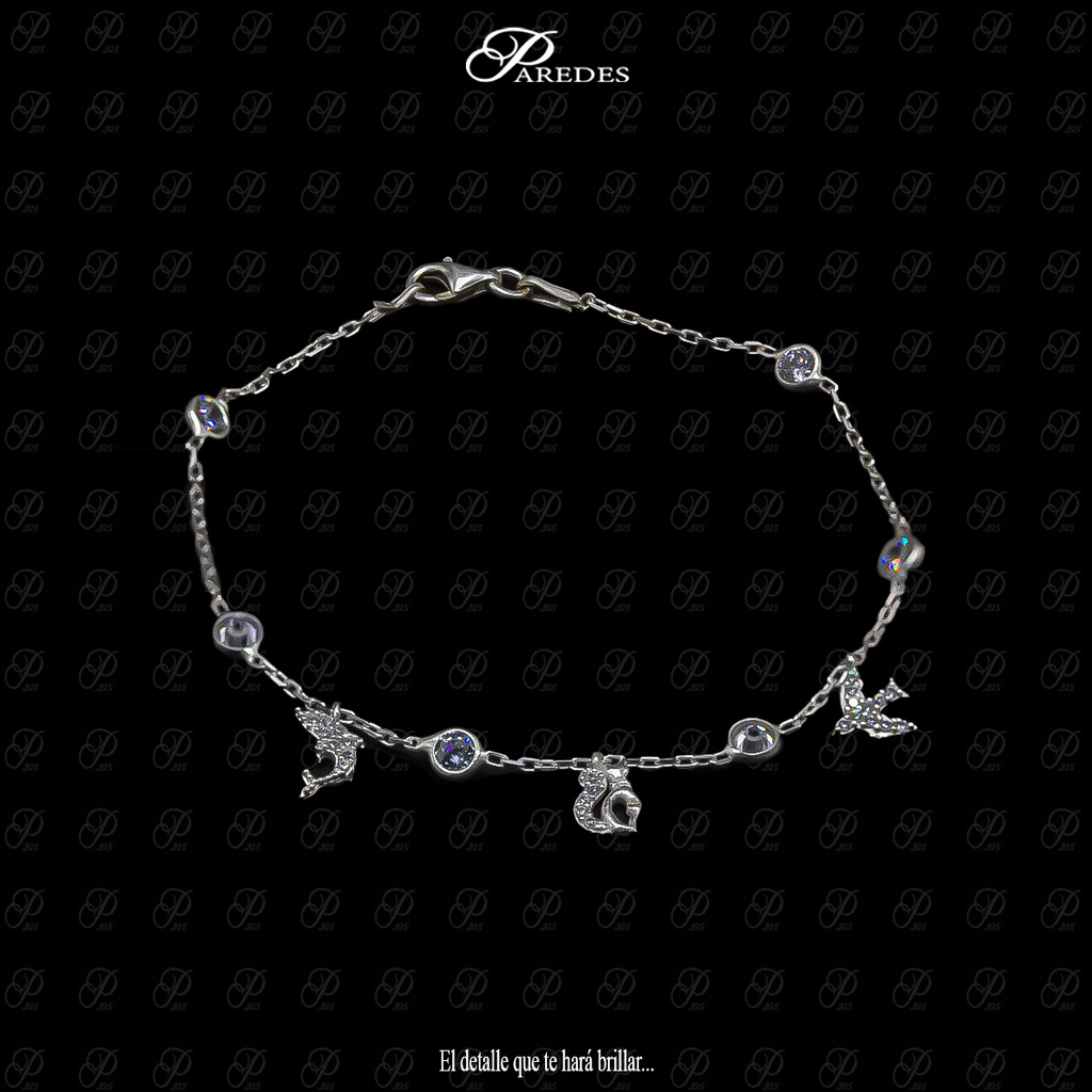 PULSERA GUIA R-4 BISELADO CON 3 ANIMALES