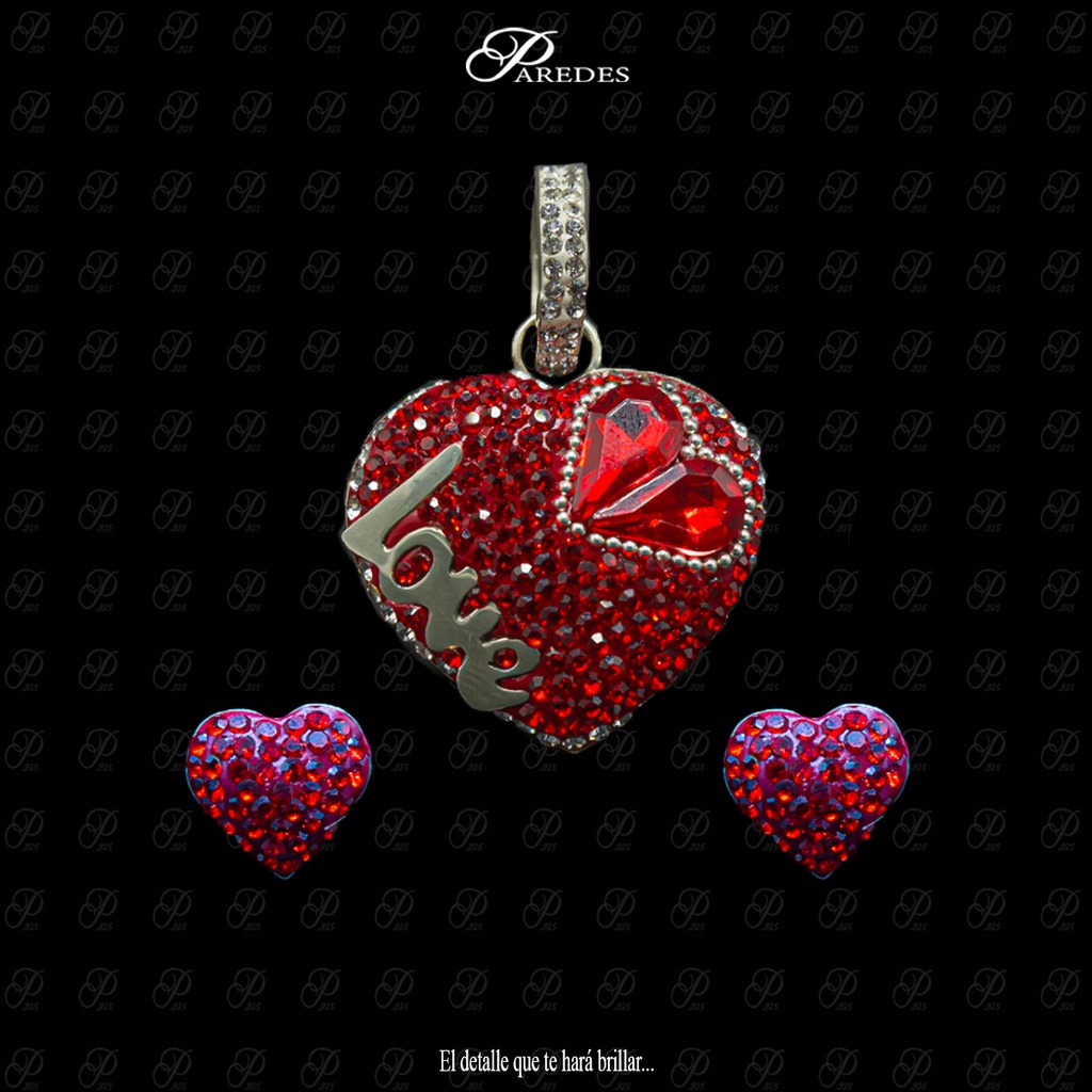 COORDINADO CORAZON LOVE CRISTALES ( A- 1 X 1 )