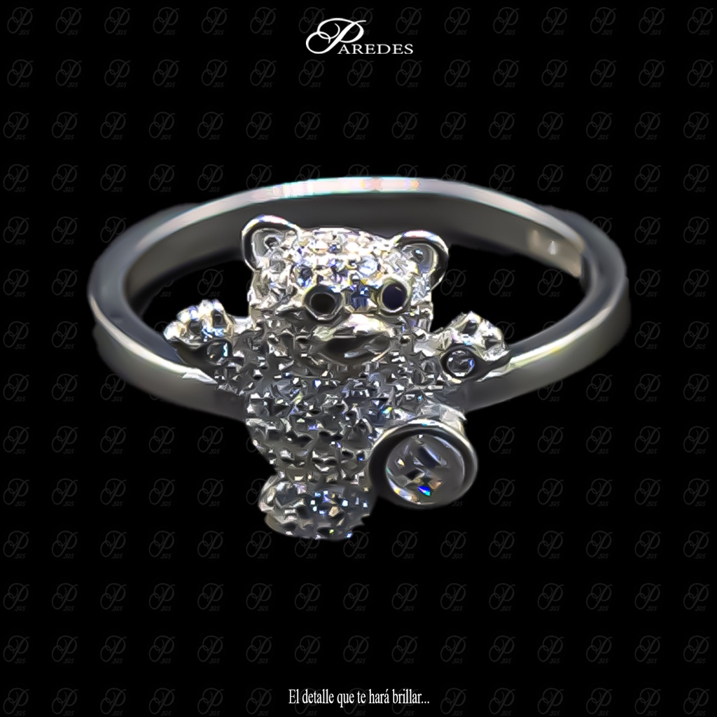 ANILLO OSO MICROPAVE PATITA ZIRCONIA BISELADA