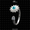 ANILLO OJO ESMALTADO GIRATORIO EN BISEL R-1 CON R-3