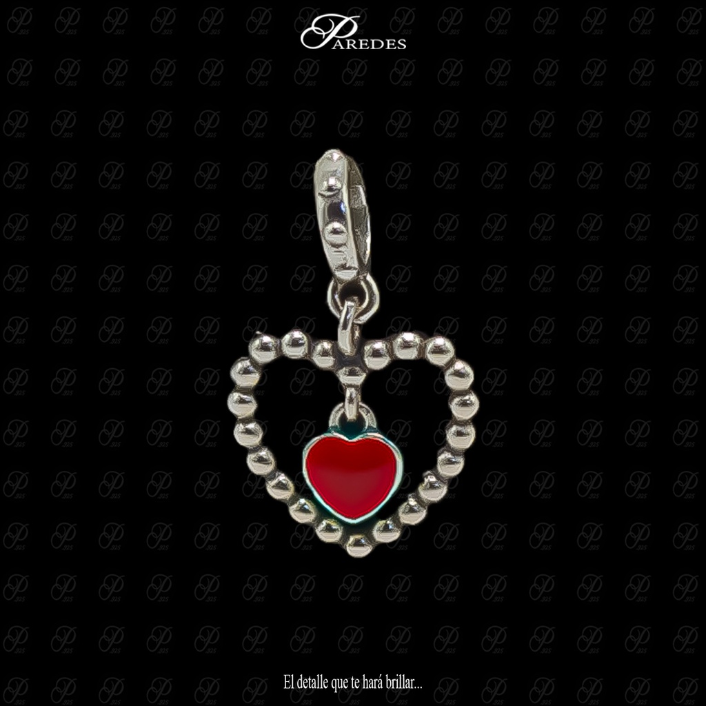 DIJE SILUETA CORAZÓN MINI CORAZÓN ROJO