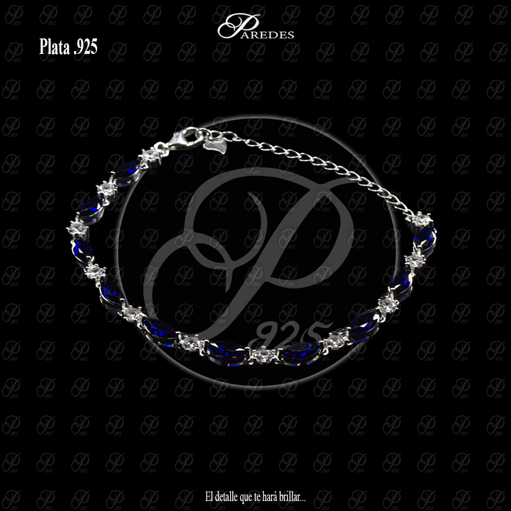 PULSERA ZIRCONIA OJAL # 9 RECTO # 3 MARINO