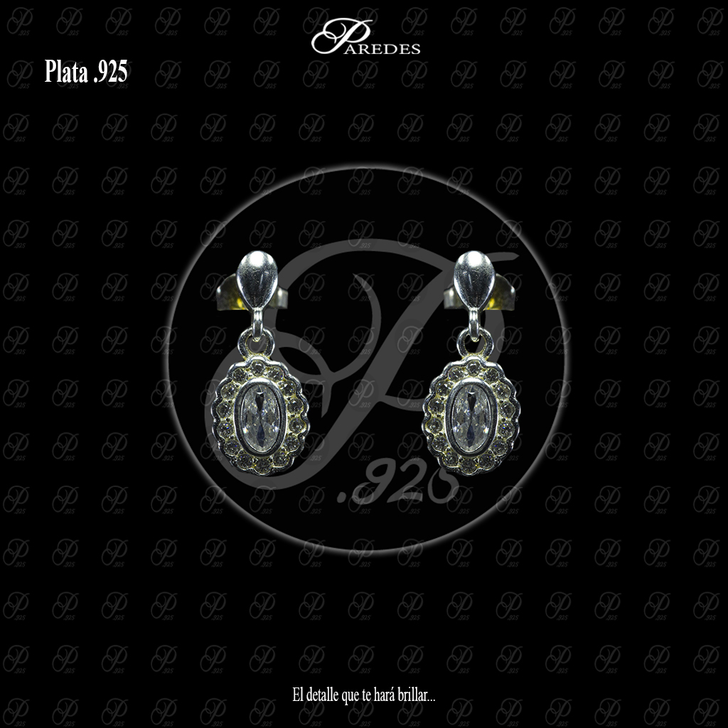 ARETES OVALO B-5 EN BISEL B-1