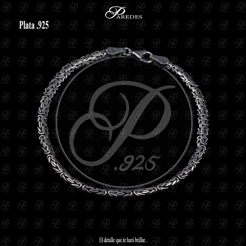 BALI IMPORTADA PULSERA PAVONADA BIZANTINA PLANA PERICO