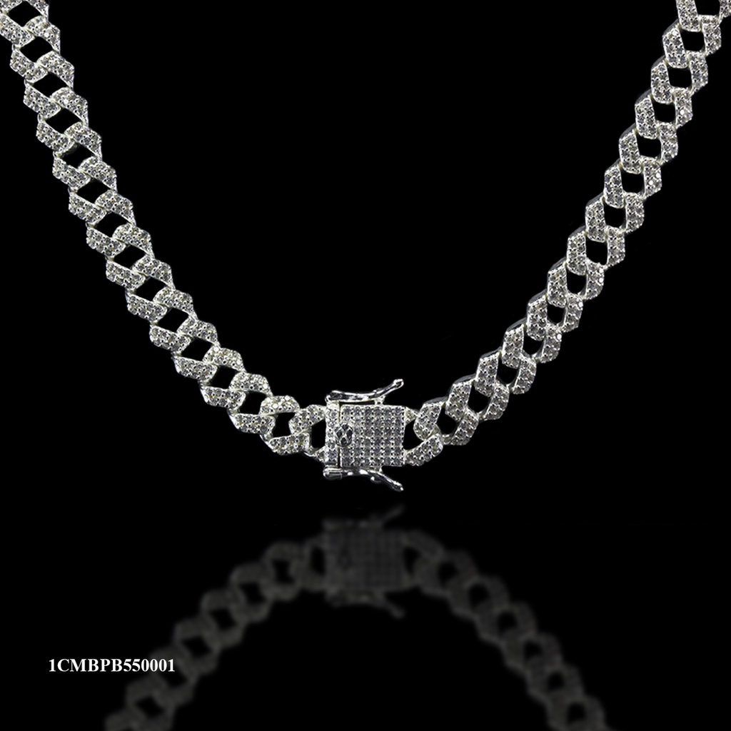 CADENA MICROPAVE BARBADA TRAPECIOS BLANCA