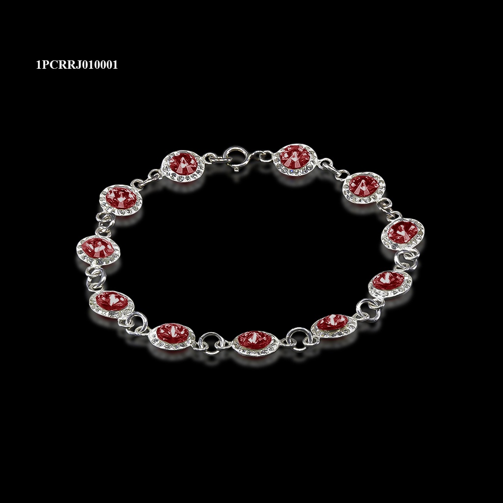 PULSERA CRISTAL RIVOLI REDONDA ROJO