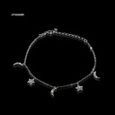 PULSERA LUNA Y ESTRELLA COLGANTE