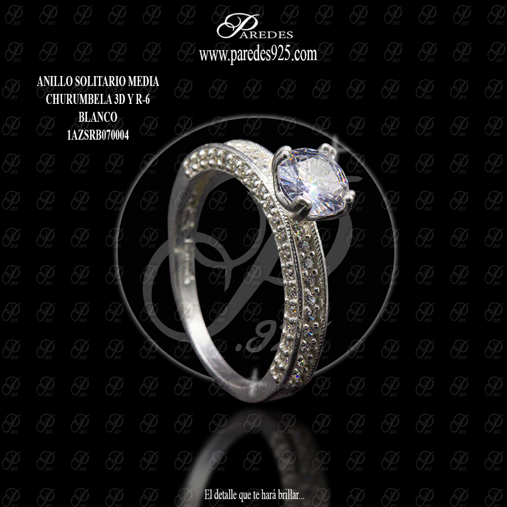 ANILLO SOLITARIO R-6 TRES VISTAS CUADRADO