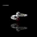 ANILLO AJUSTABLE TU Y YO ZIRCONIA ROJA