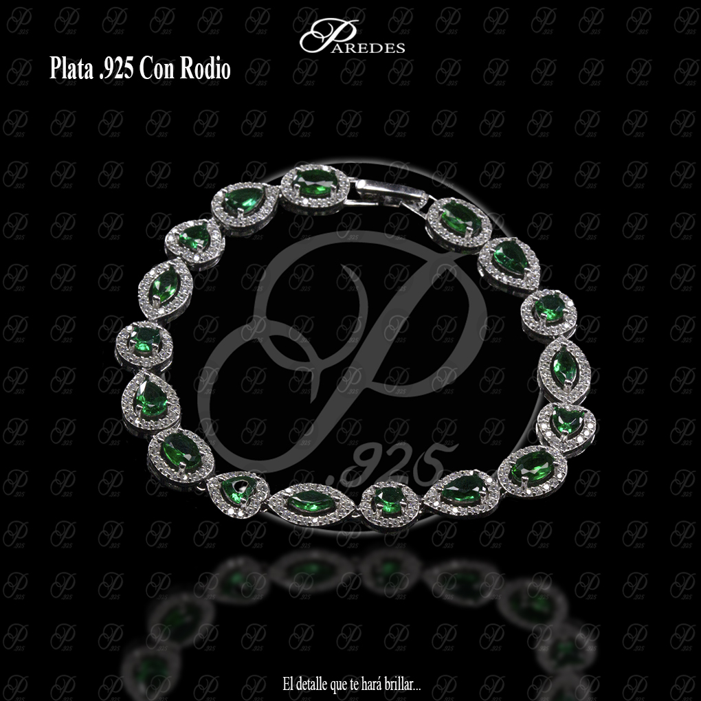 PULSERA ROSETA FIGURAS COMBINADAS VERDE