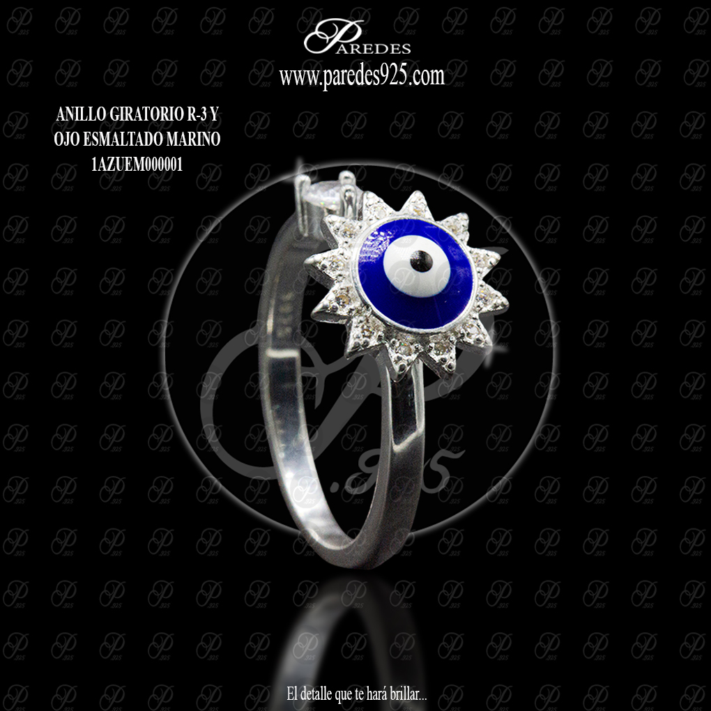 ANILLO GIRATORIO R-3 Y OJO ESMALTADO MARINO