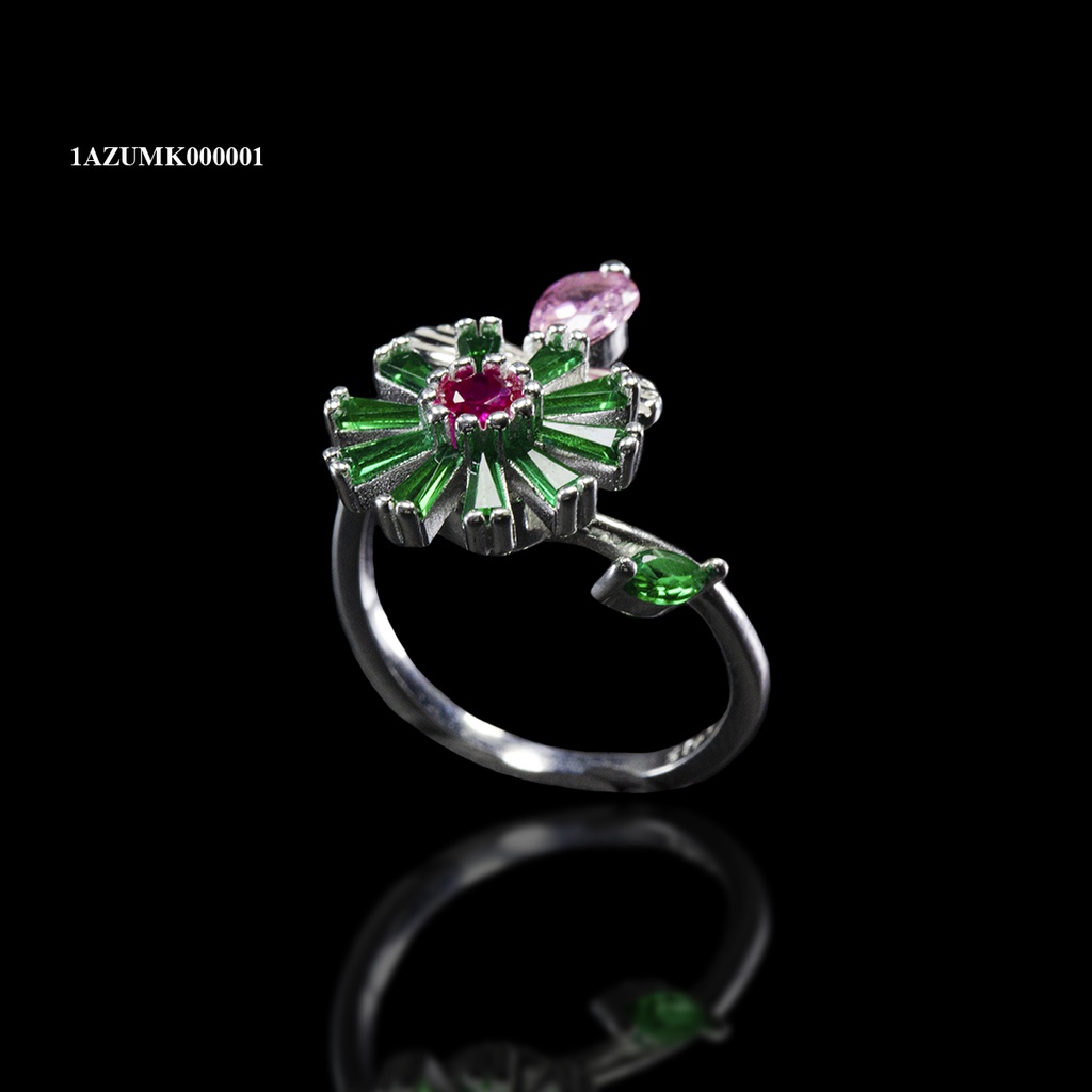 ANILLO GIRATORIO FLOR MEDIA VUELTA CON ABEJA MULTICOLOR