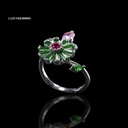 ANILLO GIRATORIO FLOR MEDIA VUELTA CON ABEJA MULTICOLOR