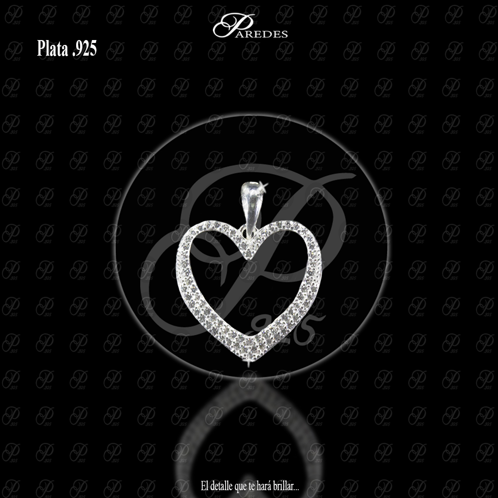 DIJE SILUETA CORAZON DEGRADADO BLANCO