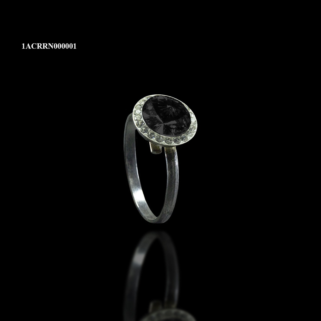 ANILLO ROSETA RIVOLI REDONDO NEGRO