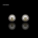 ARETE PERLA ROSETA FLOR BLANCO