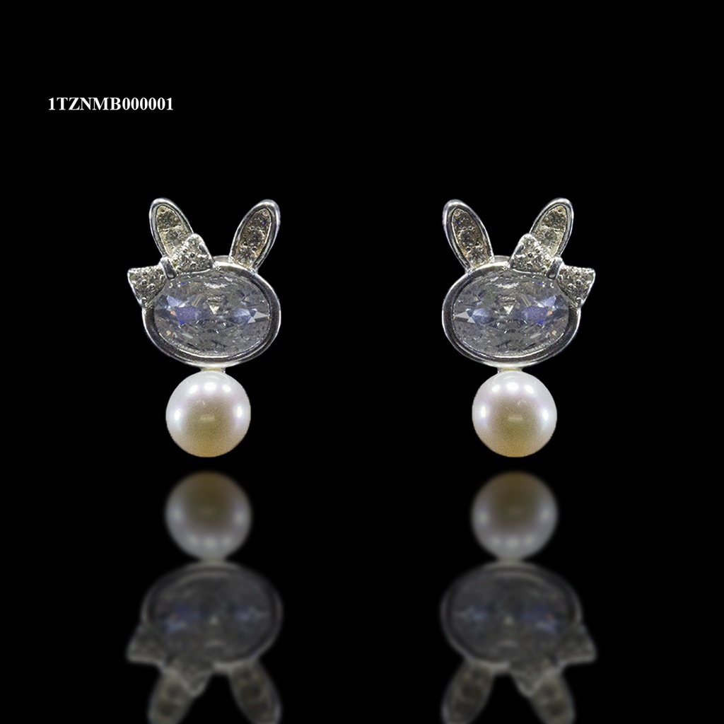 ARETE CONEJITA COMBINADA CON PERLA BLANCO