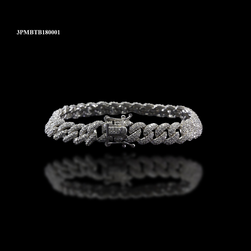 PULSERA MICROPAVE BARBADA TRADICIONAL M-1 BLANCA 18CM