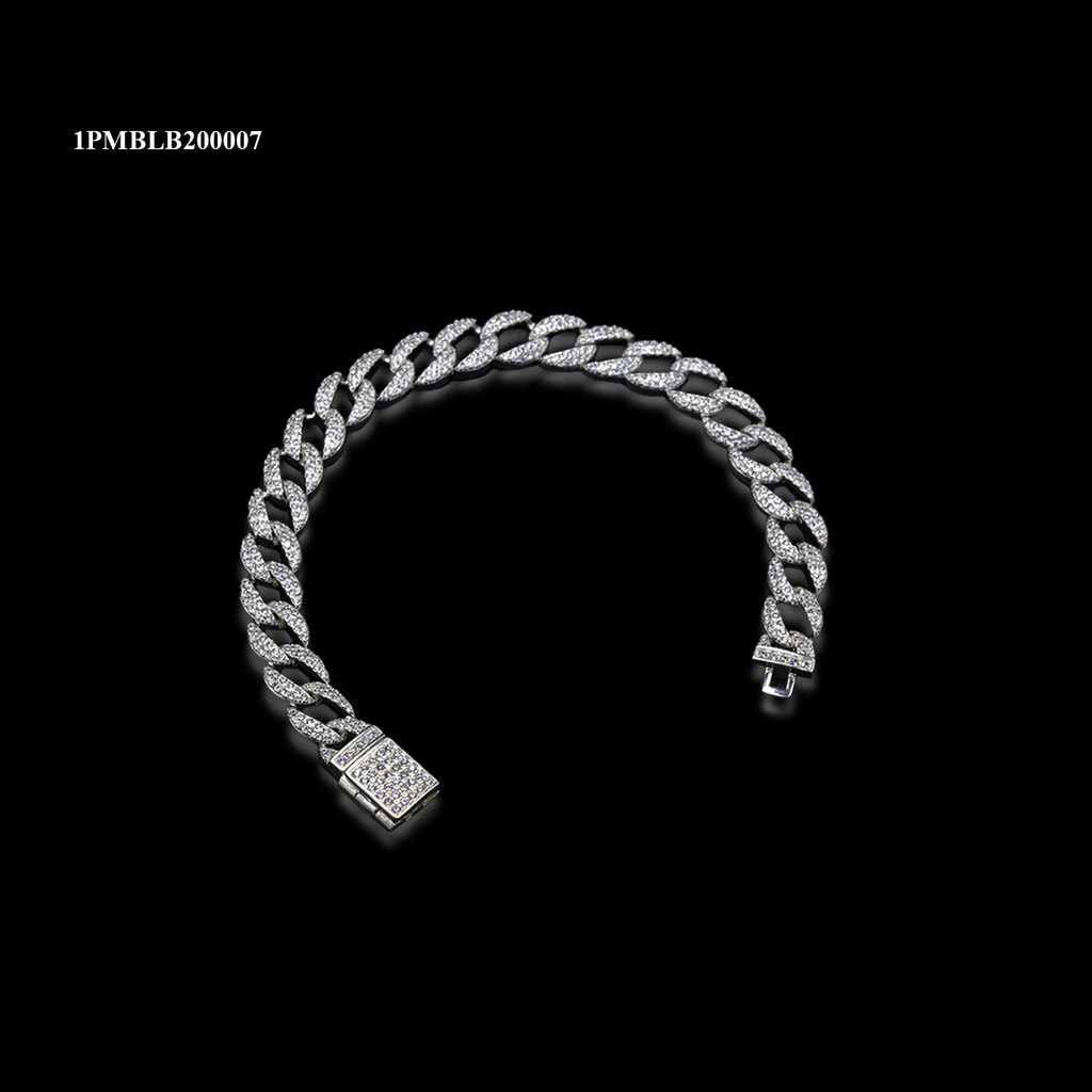 PULSERA MICROPAVE BARBADA MEDIA LUNA BLANCO