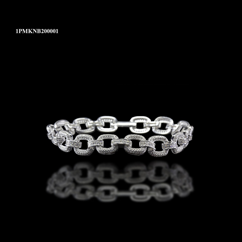 PULSERA ANCLA COMBINADA MICRO UNION BAGUETTE M-1 BLANCA