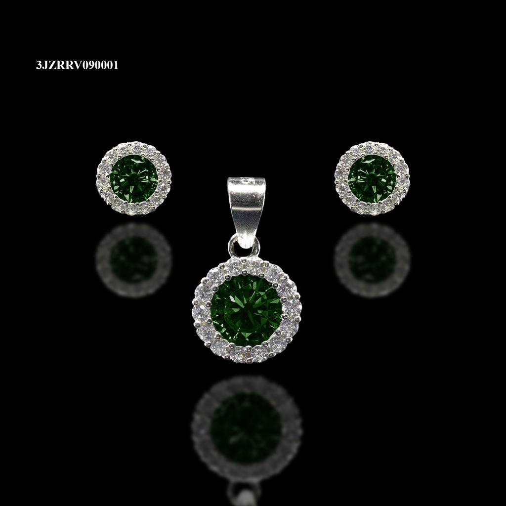 COORDINADO ZIRCONIA ROSETA TAMBOR REDONDA VERDE