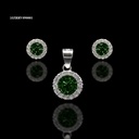 COORDINADO ZIRCONIA ROSETA TAMBOR REDONDA VERDE