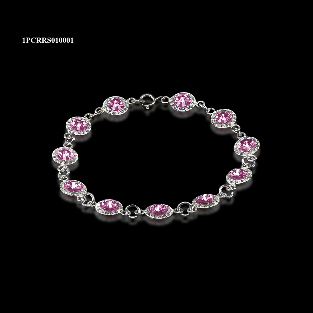 PULSERA CRISTAL RIVOLI REDONDA ROSA