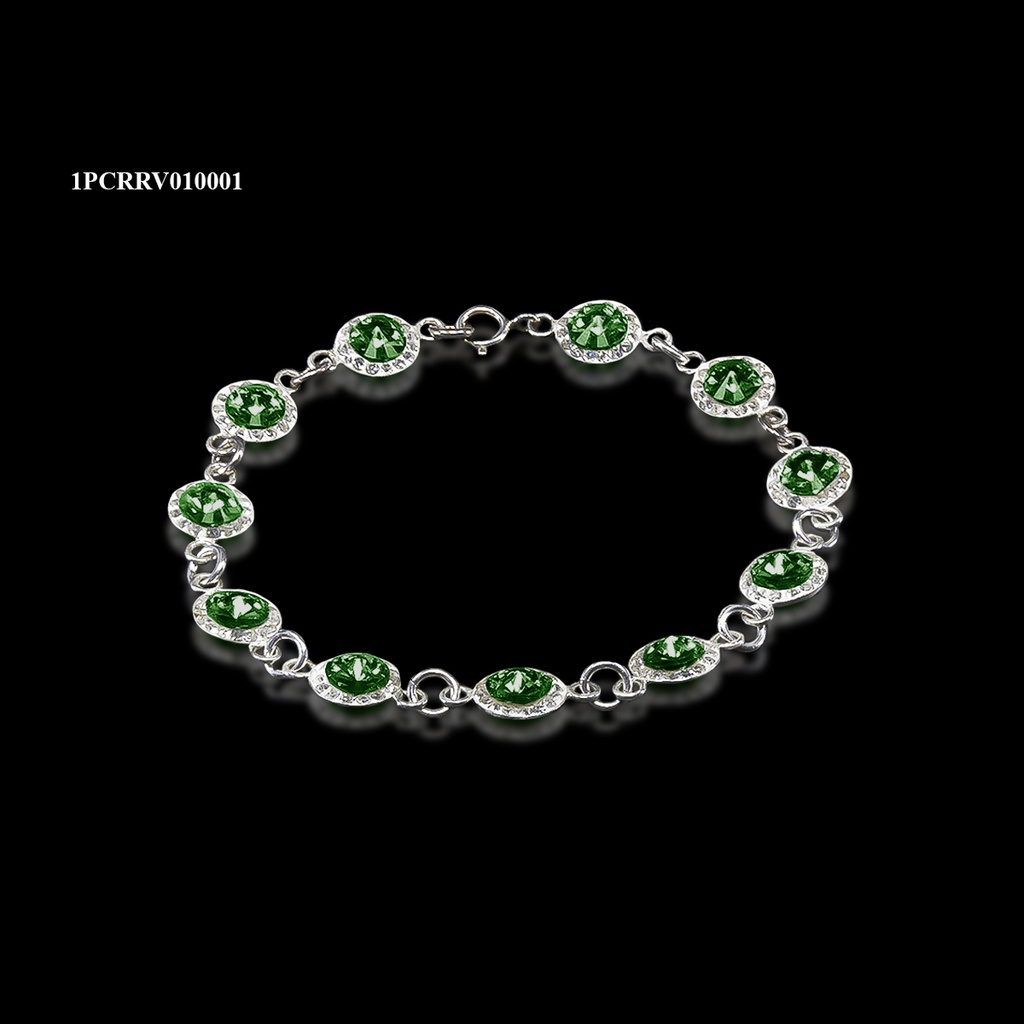 PULSERA CRISTAL RIVOLI REDONDA VERDE
