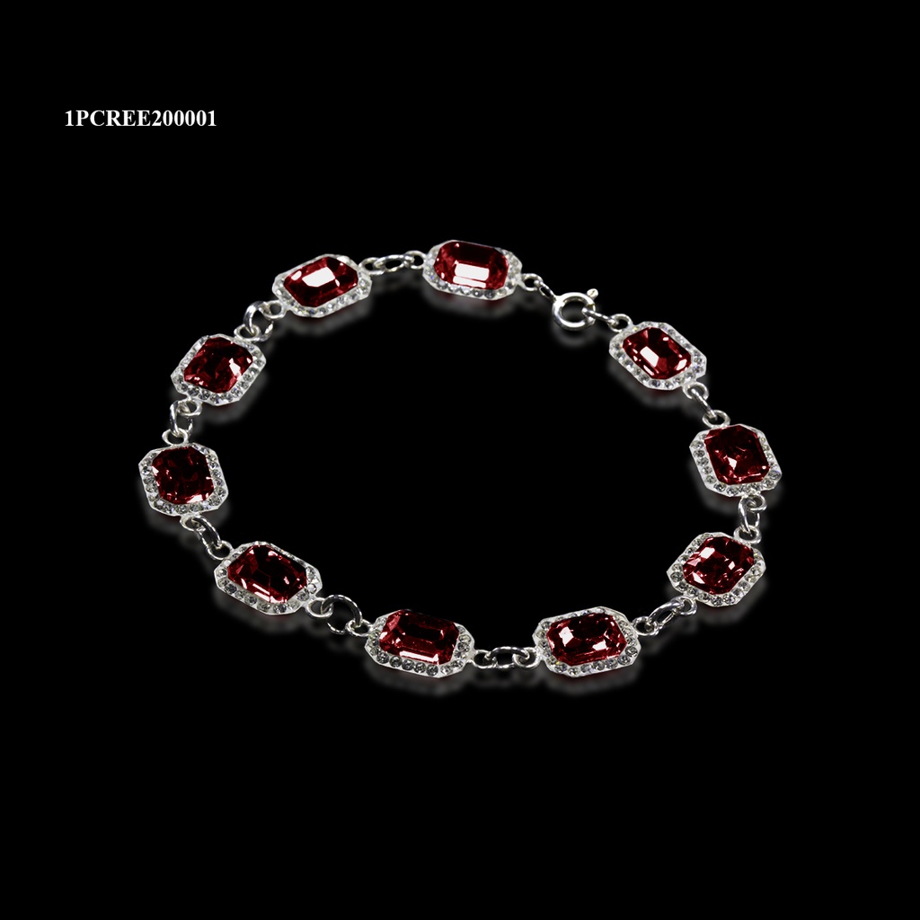 PULSERA ROSETA RIVOLI RECTANGULO ESCARLATA