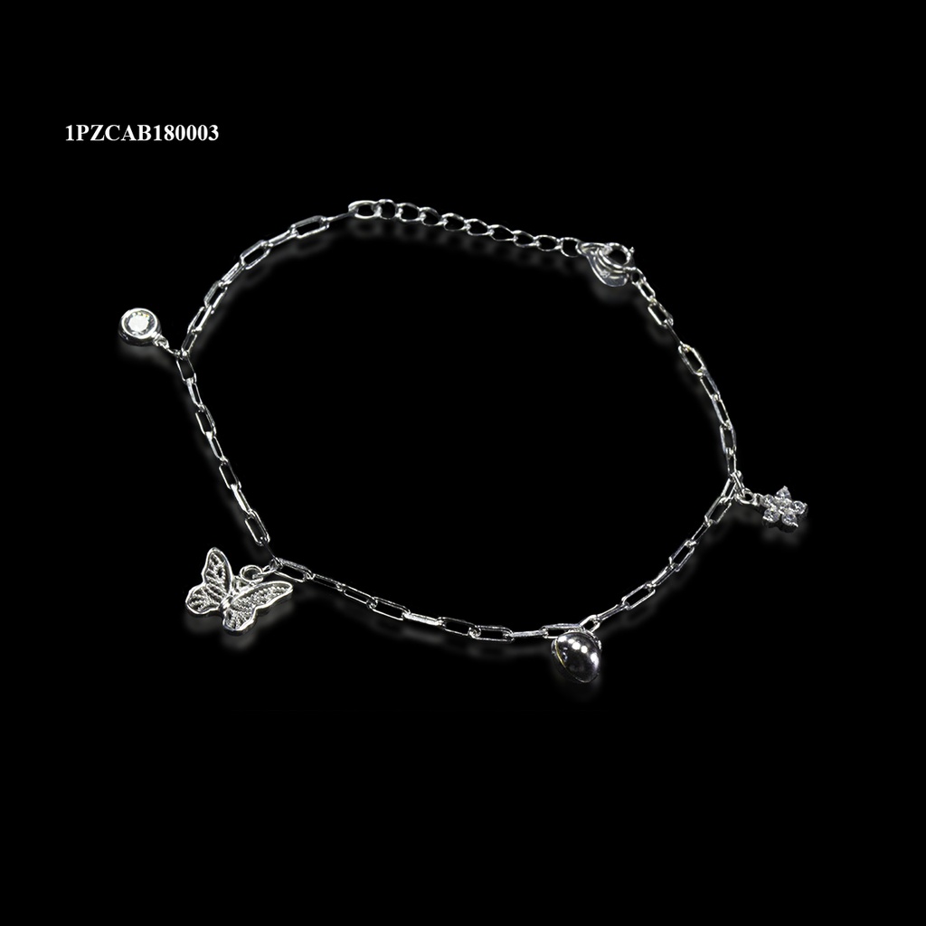 PULSERA COLGANTE ANCLA 4 DIJES MARIPOSA BLANCA