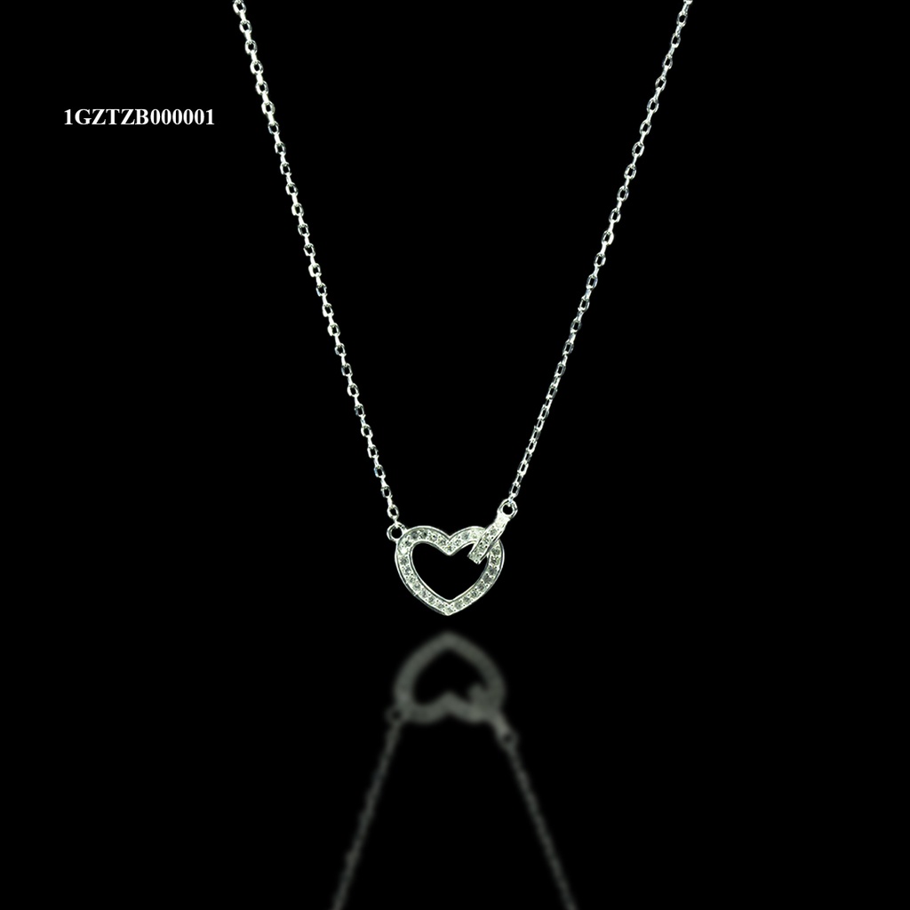 GARGANTILLA SILUETA CORAZON ARO ENTRELAZADO BLANCO