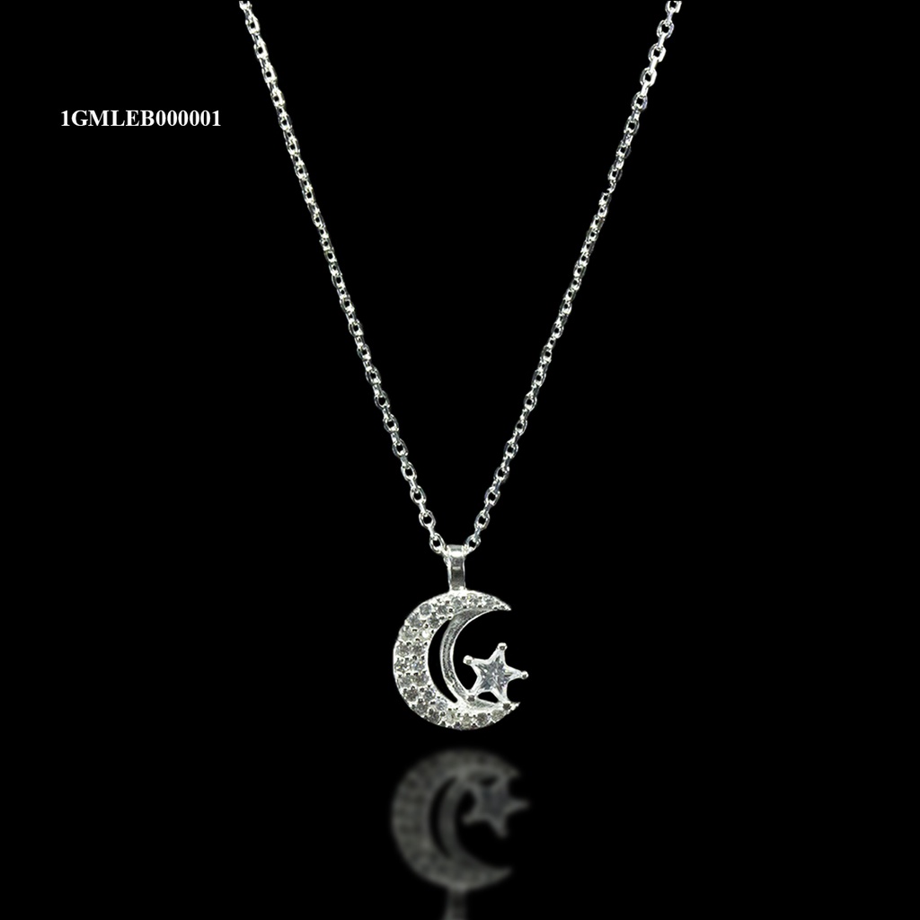 GARGANTILLA MICROPAVE LUNA CON ESTRELLA BLANCA