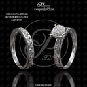 ANILLO ALIANZA BISELADA R-2 Y FLOR ROSETA BLANCO