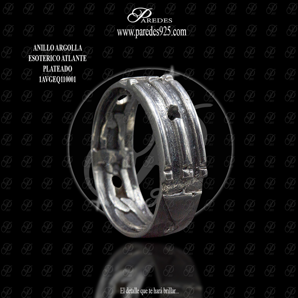 ANILLO ARGOLLA ESOTERICO ATLANTE PLATEADO