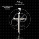 DIJE CRUZ BISELADA PUNTAS OVALADAS BLANCA