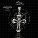 DIJE CRUZ CALADA TRIANGULOS HUECOS B-6 PLATADA