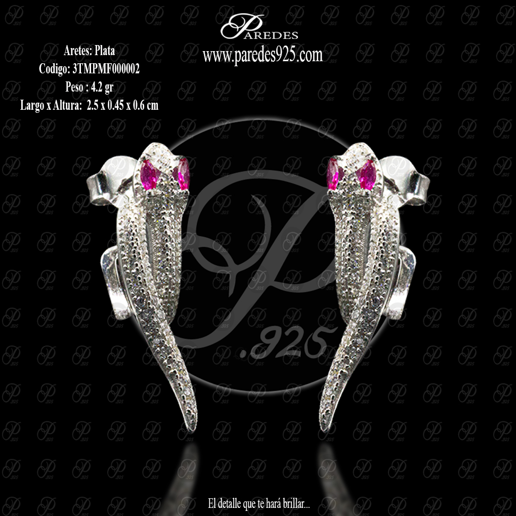ARETE MICROPAVE VIBORA ENREDADA OJOS FIUSHA