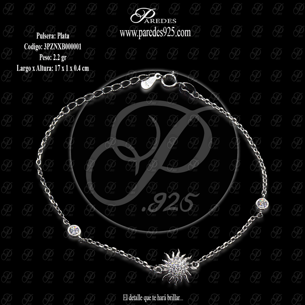 PULSERA B-4 COMBINADA CON SOL BLANCO