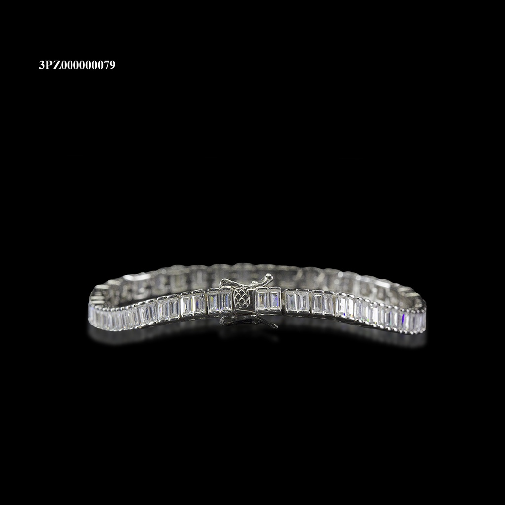 [3PZ000000079] PULSERA GUIA CUADRADA DOBLE BAGUETTE BROCHE 8
