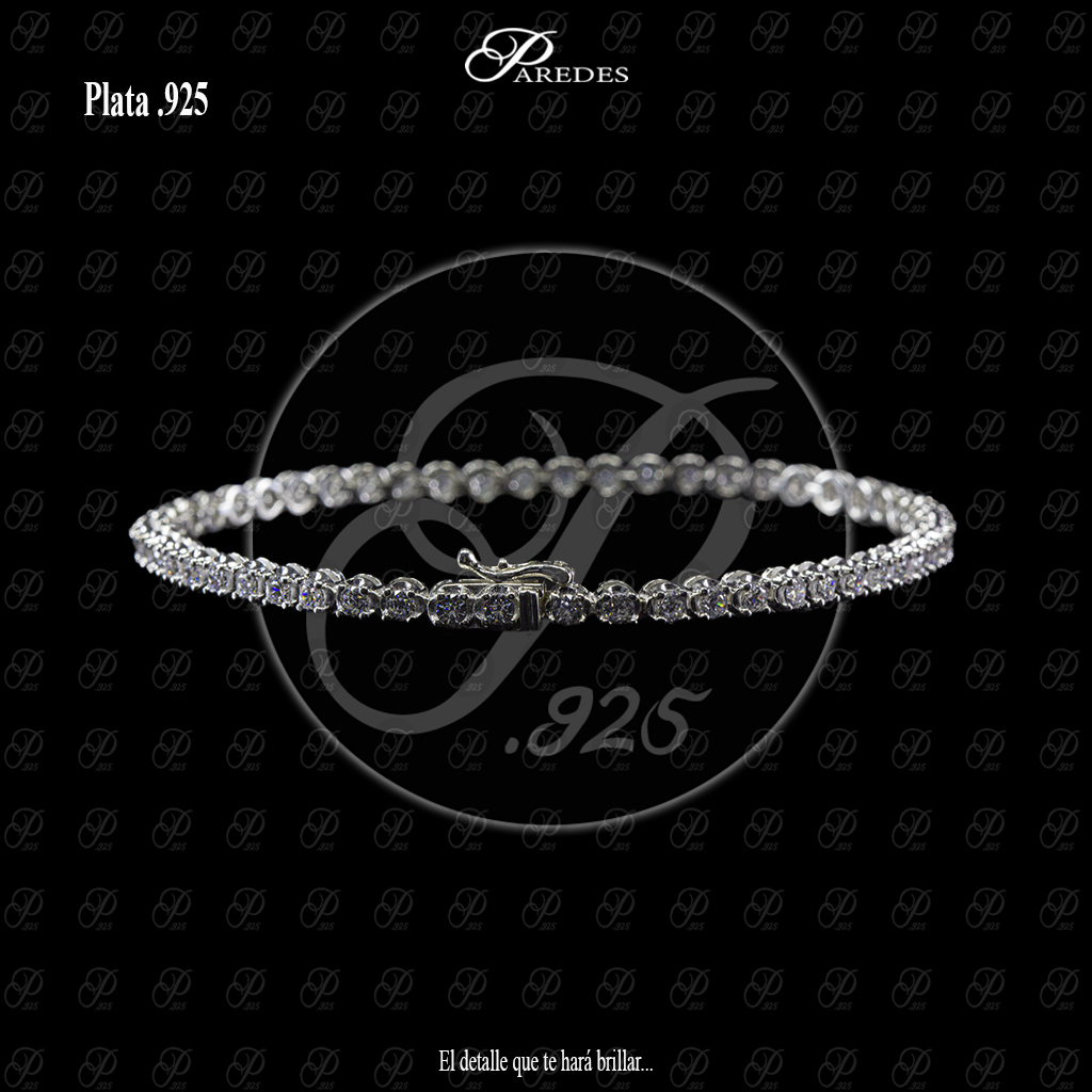 [1PZTEB190001] PULSERA ZIRCONIA TENIS R-2 FLOR BLANCA