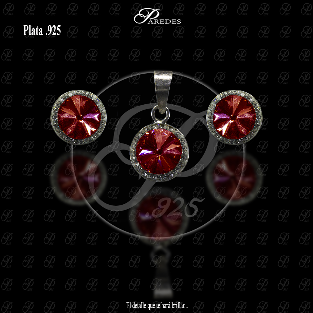 [1JCRRJ110001] COORDINADO CRISTAL RIVOLI REDONDO ROJO