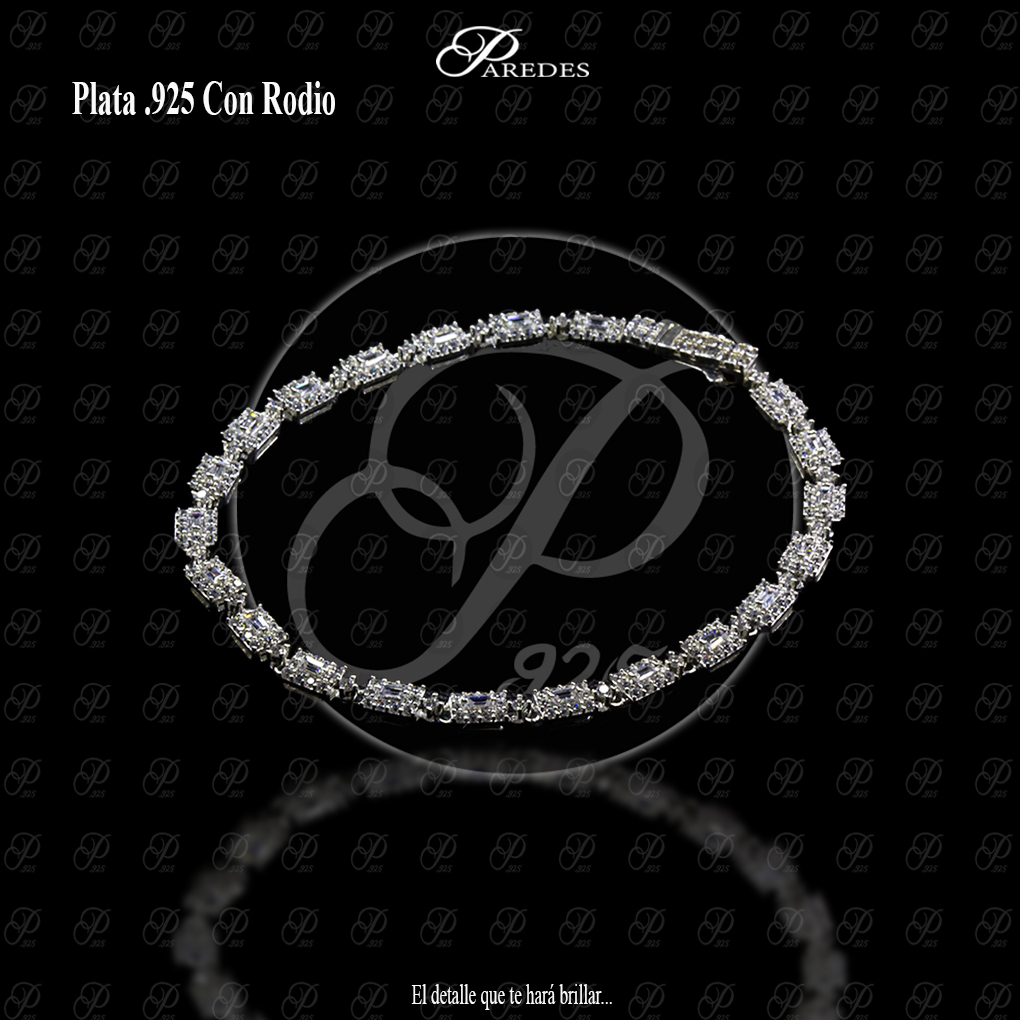 [3PZGBB180001] PULSERA ZIRCONIA GUIA BAGUETTE BLANCA