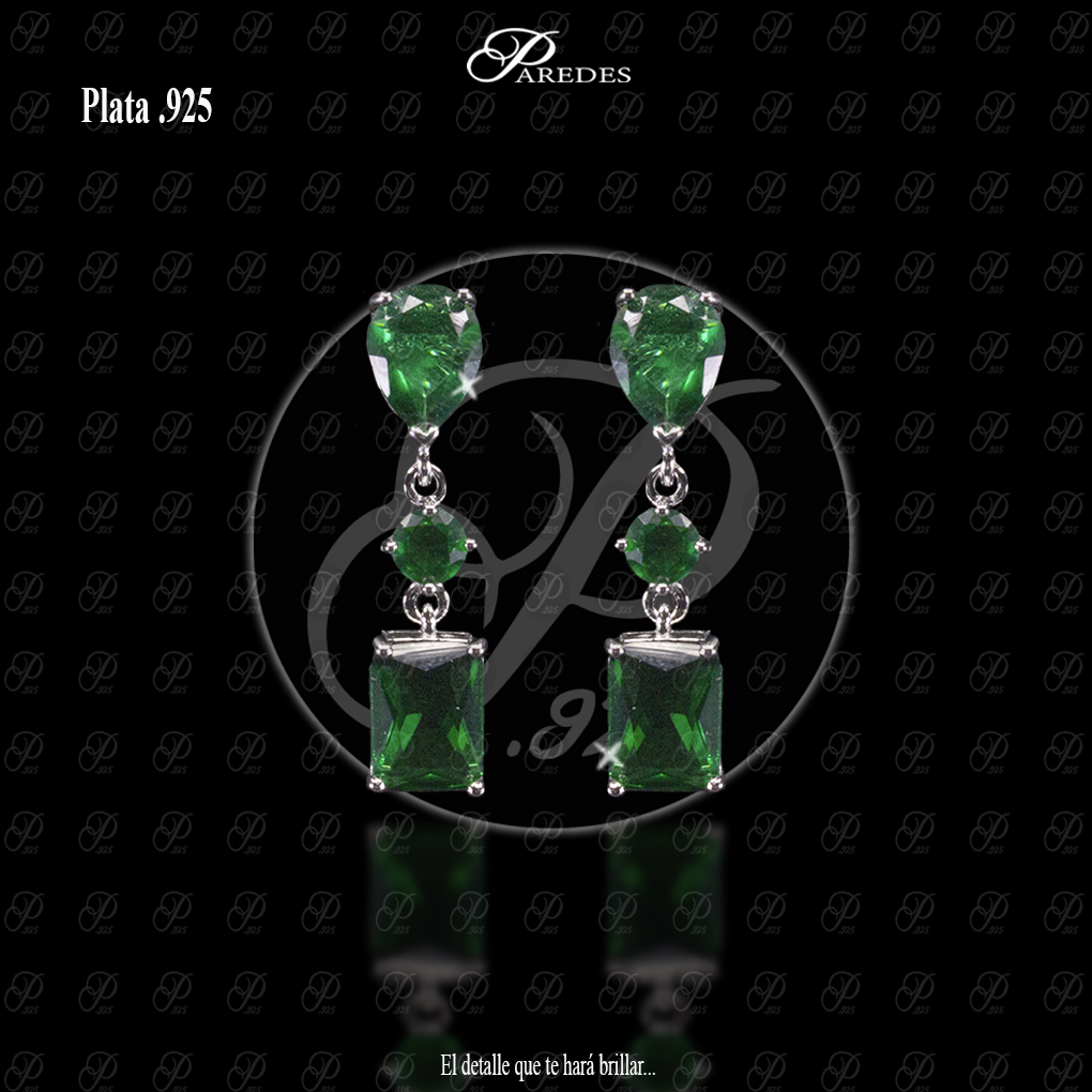 [3TZNEV000013] ARETE COMBINADO FIGURAS GEOMETRICAS VERDE