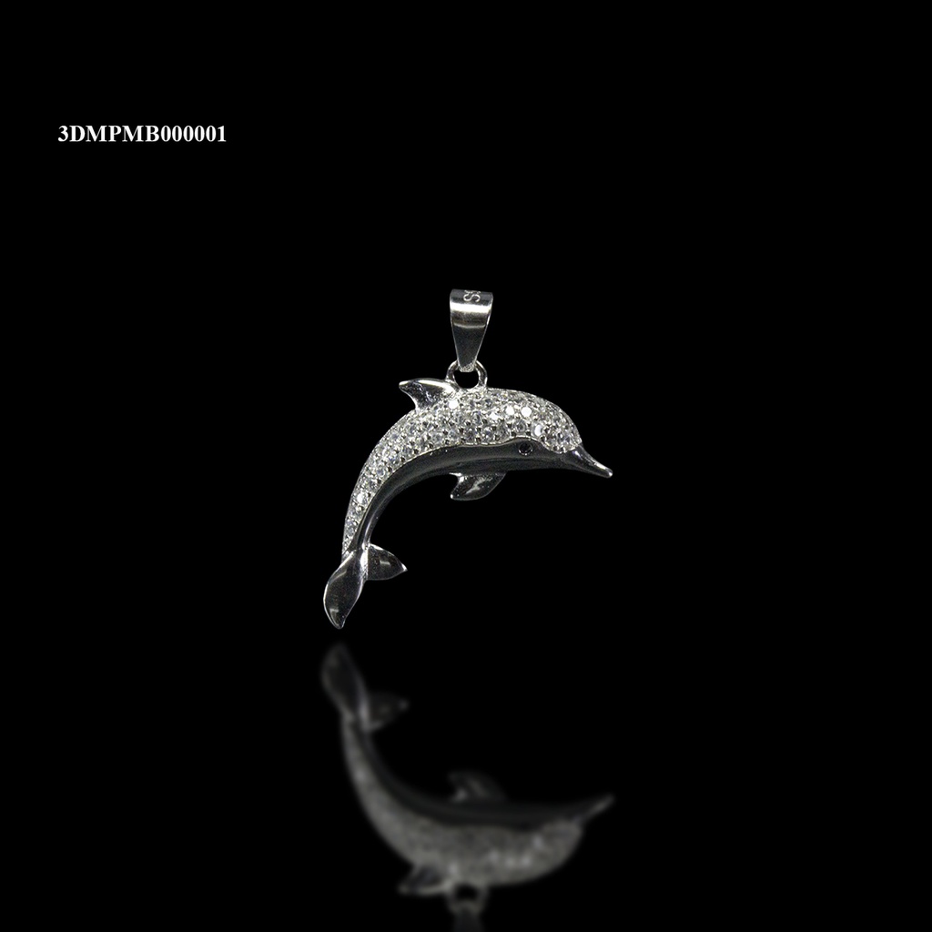 [3DMPMB000001] DIJE DELFIN COMPACTO Y LISO BLANCO
