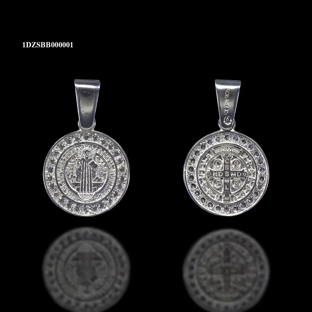 [1DZSBB000001] DIJE SAN BENITO BISEL DE ZIRCONIA BLANCO